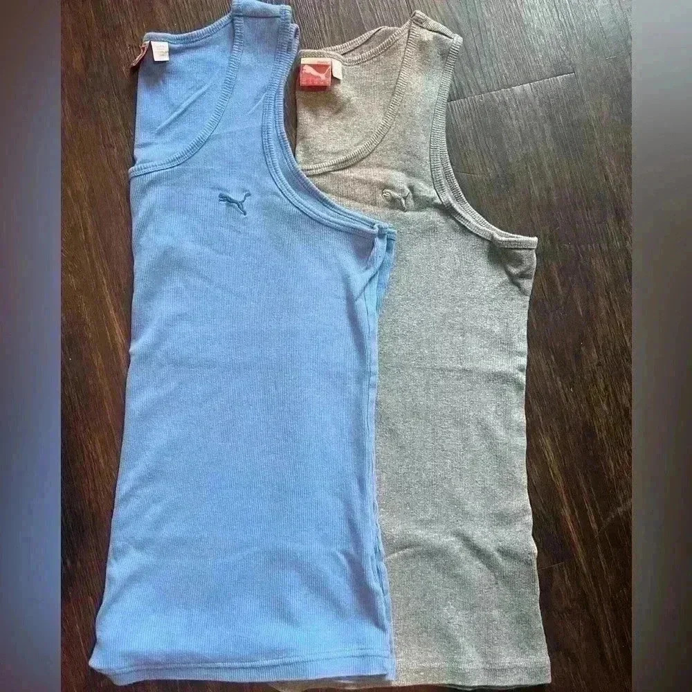Pumas woman’s tank tops blue/grey two